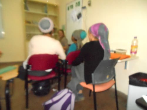 Young women in Efrata College classroom